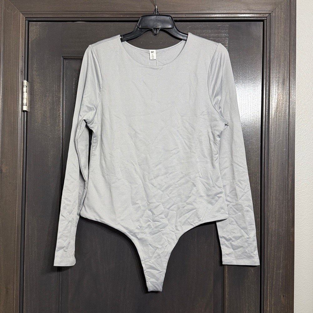 BP‎ Ribbed NWT Long Sleeve grey Bodysuit XL